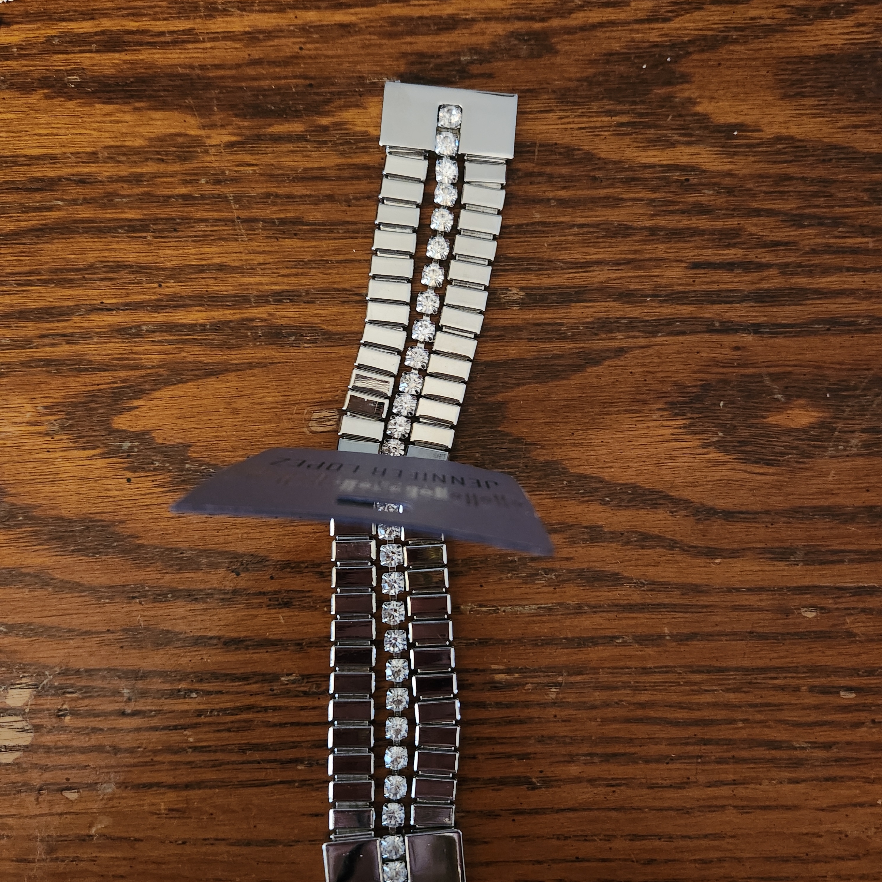Jennifer Lopez Silver Bracelet With Clear Accents 7$